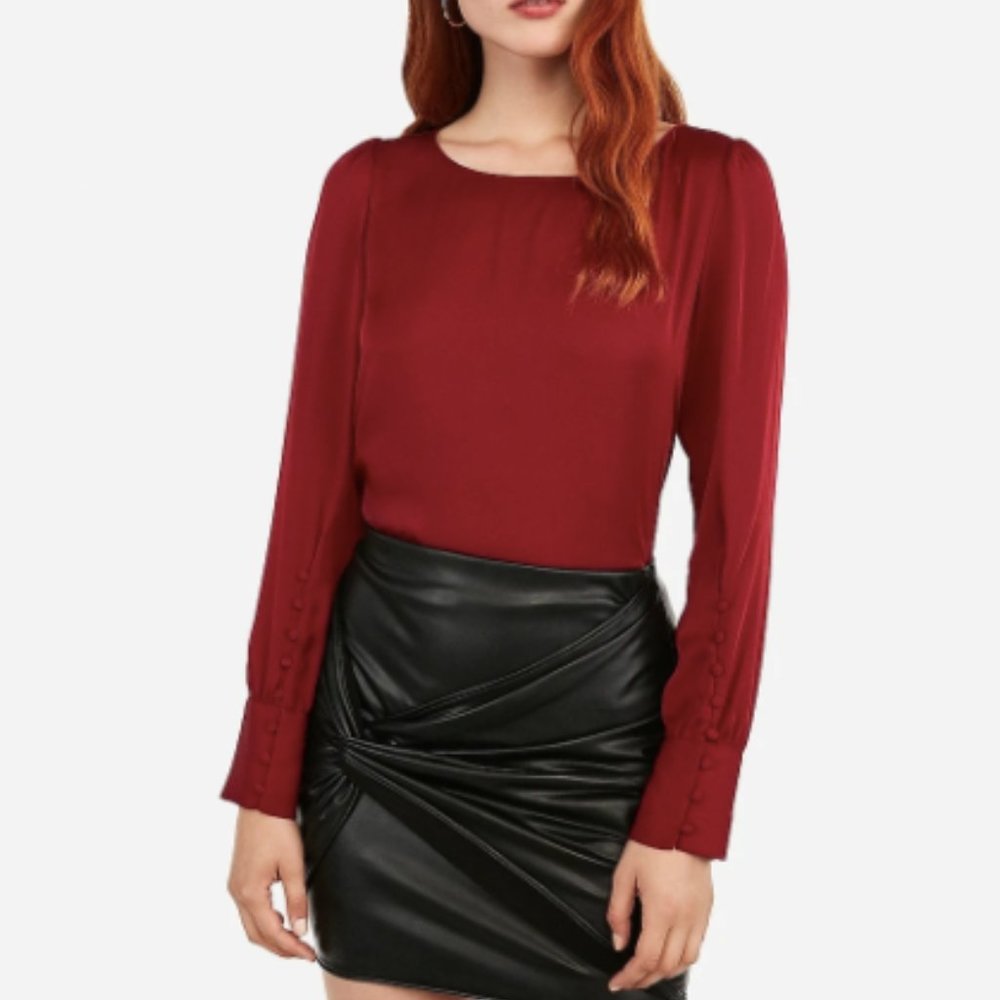 NWOT Professional Puff Sleeve Button Cuff Blouse